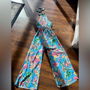 Floral Blue Jumpsuit